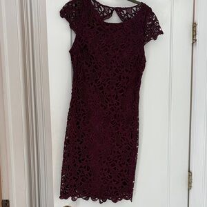 Alice and Olivia Lace Burgundy Dress